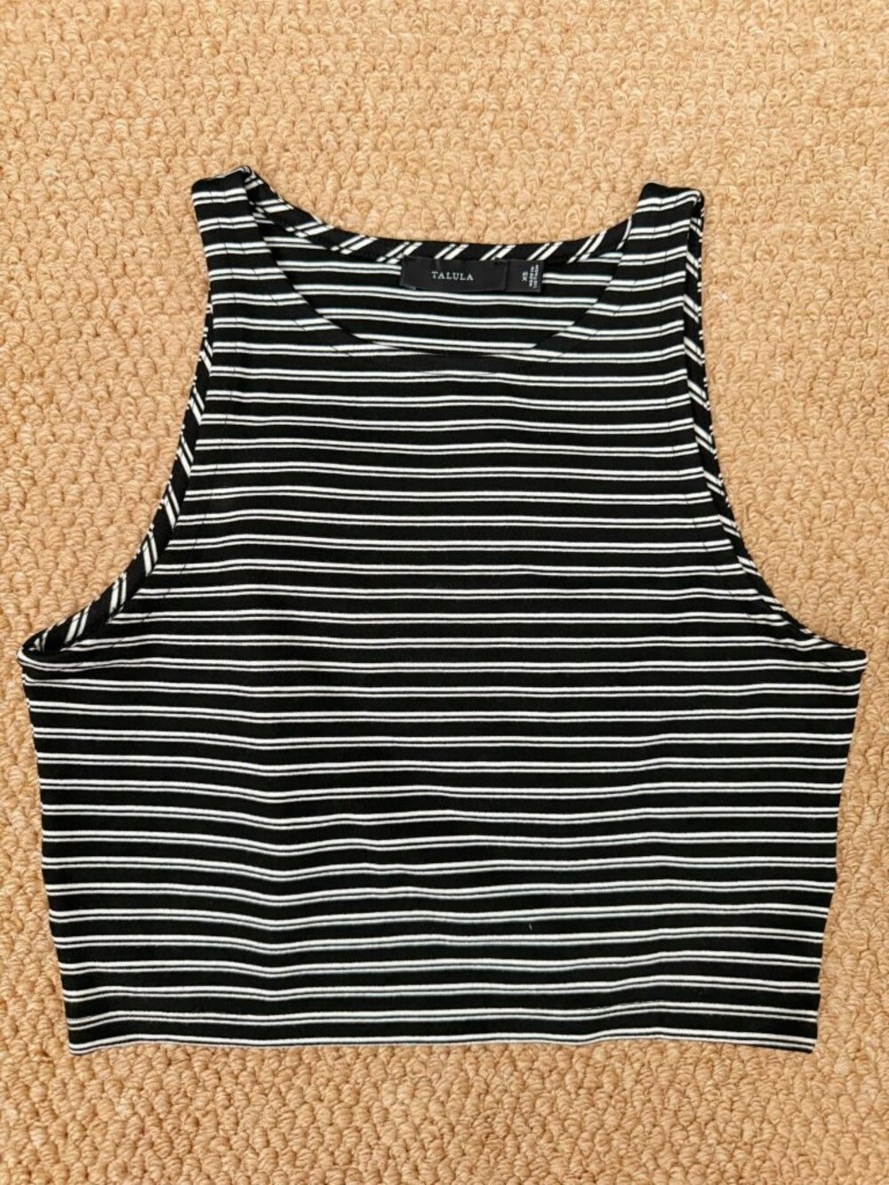 Aritzia Talula Black & White Cropped Tank Top XS